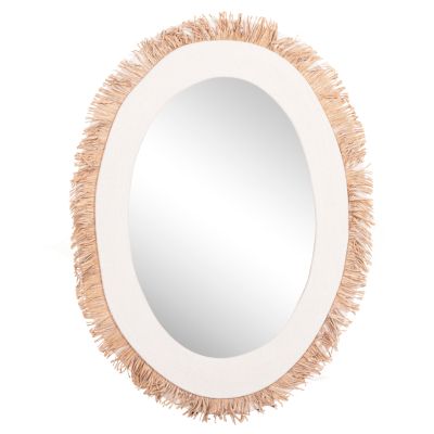 WALL MIRROR SERIES SANTORINI HM4528 MDF IN OFF WHITE-DECOR IN BEIGE 60x2x80Hcm.