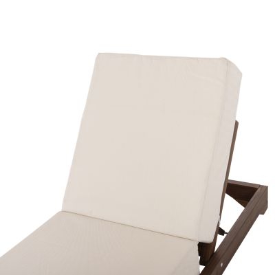 BEACH LOUNGER LOW IKARIA HM10622.02 PINE WOOD IN WALNUT COLOR-ECRU TEXTILENE-CUSHION 20cm THICK