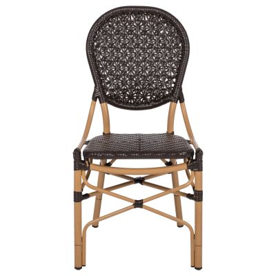 CHAIR ALUMINUM BAMBOO LOOK AND PE RATTAN IN BROWN HM5925.01 47x58x95Hcm.