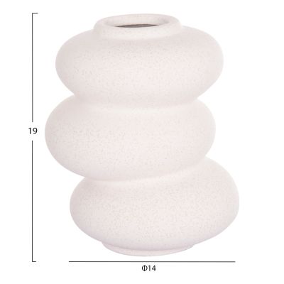 CERAMIC TABLE DECOR ROOK HM4628.01 OFF WHITE WITH CRYSTALLISATION Φ14x19Hcm.