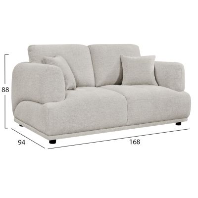 SOFA 2-SEATER STRUCTO HM3330.02 LIGHT BEIGE FABRIC 168x94x88Hcm.