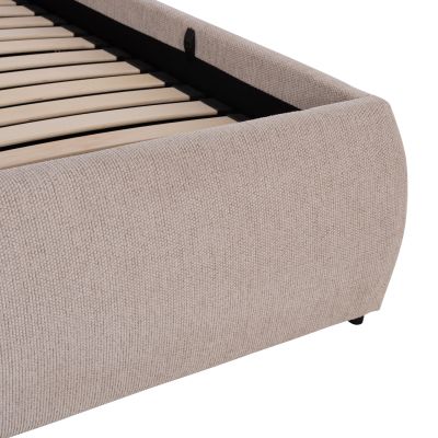 DOUBLE BED SANDRA HM732.03 BEIGE FABRIC & STORAGE SPACE--FOR MATTRESS 160x200cm.