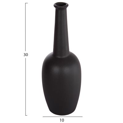 CERAMIC TABLE DECOR ELENDIL HM4592.02 BLACK MATTE Φ10x30Hcm.