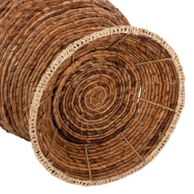 DECORATIVE FLOOR VASE HM7865 BANANA FIBER RUSH-MAT IN BROWN COLOR Φ35x104Hcm.
