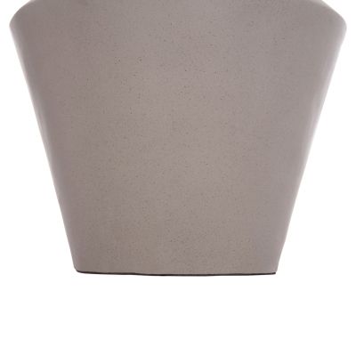 DECORATIVE FLOOR VASE NEBULA HM4661.03 FIBER CEMENT IN GREY--TEAK WOOD Φ60x115Hcm.