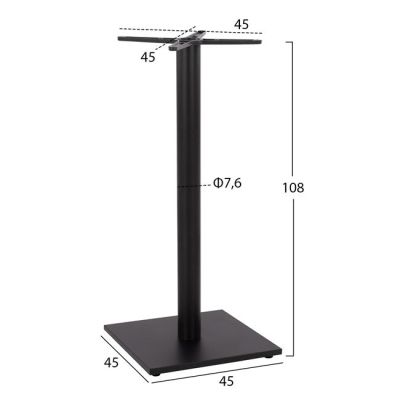 Bar Base Metall Черен матов цвят 45x45x108см с регулатор 