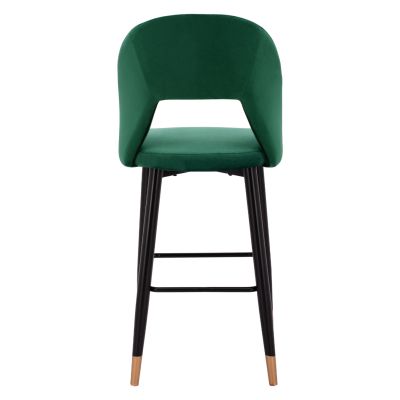 Bar Stool Harper HM8526.03 Velvet Cypress Green with metallic frame 50x51x111cm