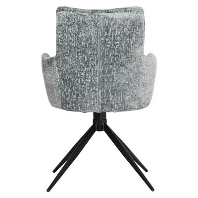 DINING ARMCHAIR SWIVEL BLANS HM9942.03 MINT BOUCLE FABRIC-METAL LEGS 62x60x90Hcm.