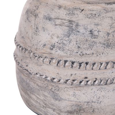 DECORATIVE TABLE VASE VERMO HM4393 TERRACOTTA IN LIGHT GREY Φ21x25Hcm.