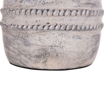 DECORATIVE TABLE VASE VERMO HM4393 TERRACOTTA IN LIGHT GREY Φ21x25Hcm.