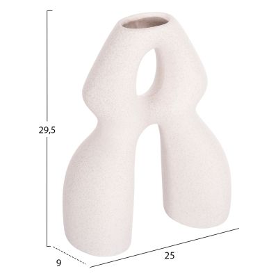 CERAMIC TABLE DECOR ISIL HM4598.01 OFF WHITE WITH CRYSTALLIZATION 26x9.5x29.5Hcm.