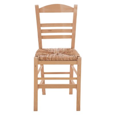 Traditional chair with straw unpainted HM10369.02