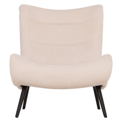ARMCHAIR BRYM HM9605.06 ECRU BOUCLE FABRIC-BLACK WOODEN LEGS 80x97x100Hcm.