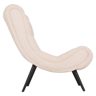 ARMCHAIR BRYM HM9605.06 ECRU BOUCLE FABRIC-BLACK WOODEN LEGS 80x97x100Hcm.