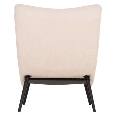 ARMCHAIR BRYM HM9605.06 ECRU BOUCLE FABRIC-BLACK WOODEN LEGS 80x97x100Hcm.