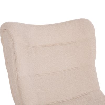 ARMCHAIR BRYM HM9605.06 ECRU BOUCLE FABRIC-BLACK WOODEN LEGS 80x97x100Hcm.