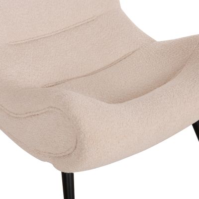 ARMCHAIR BRYM HM9605.06 ECRU BOUCLE FABRIC-BLACK WOODEN LEGS 80x97x100Hcm.