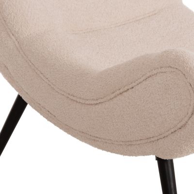 ARMCHAIR BRYM HM9605.06 ECRU BOUCLE FABRIC-BLACK WOODEN LEGS 80x97x100Hcm.