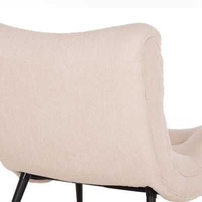 ARMCHAIR BRYM HM9605.06 ECRU BOUCLE FABRIC-BLACK WOODEN LEGS 80x97x100Hcm.