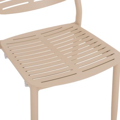 OUTDOOR DINING SET 7PCS HILLIARD HM10999.04 CHAMPAGNE COLORED ALUMINUM-POLYWOOD