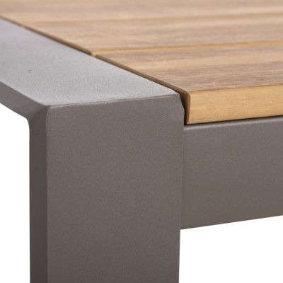 OUTDOOR DINING SET 7PCS HILLIARD HM10999.04 CHAMPAGNE COLORED ALUMINUM-POLYWOOD