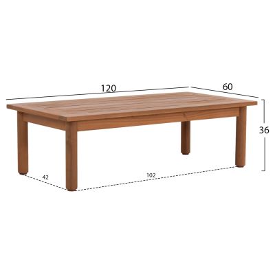 OUTDOOR LOUNGE SET 4PCS ELMORA HM6517 ACACIA WOOD--POLYESTER CUSHIONS COVERS IN ECRU