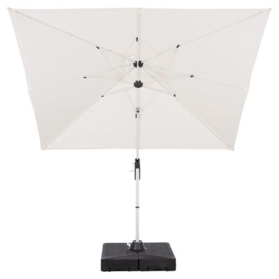 PROFESSIONAL UMBRELLA 2.7x2.7m WITH WATER BASE JAVANTE HM10857.02 WHITE ALUM. & SHADE