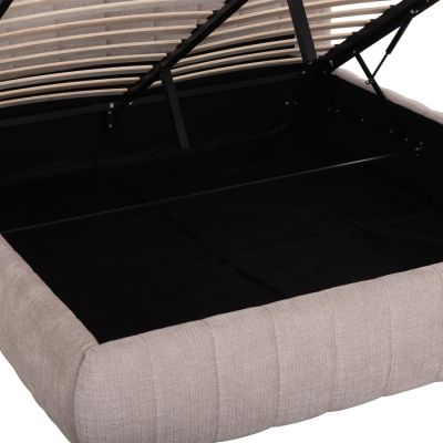 Двойно легло с място за съхранение WEYLON-бежова 160x200 см