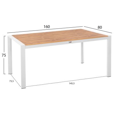 OUTDOOR DINING SET 5PCS HILLIARD HM10998.01 WHITE ALUMINUM-POLYWOOD