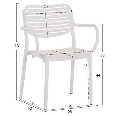 OUTDOOR DINING SET 5PCS HILLIARD HM10998.01 WHITE ALUMINUM-POLYWOOD