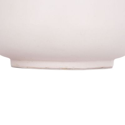 DECORATIVE FLOOR VASE LINTER HM4662.02L FIBER CEMENT IN WHITE--TEAK WOOD Φ41x47Hcm.