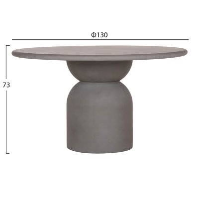 КРЪГЛА ТРАПЕЗАРНА МАСА KAZVIN -СИВ --Φ130x75Hсм.
