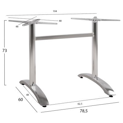 Алуминиева основа 2 крака HM461.03 Хромиран 78x60x73cm