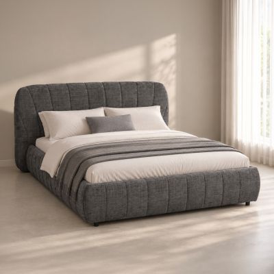Двойно легло с място за съхранение WEYLON - сив 160x200 см