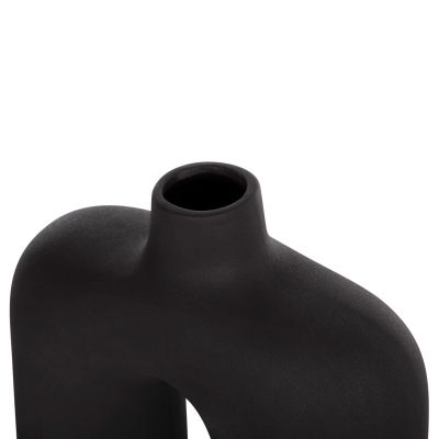CERAMIC TABLE DECOR ISIL HM4600.02 MATTE BLACK 27x9,5x22,5Η cm.