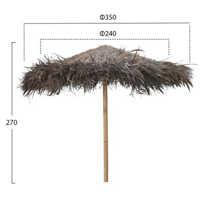 ПЛАЖЕН ЧАДЪР ТРОПИЧЕСКИ С ОПОРНИ ГРЕДИ Φ240x270Hcm.