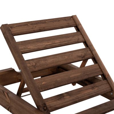 BEACH LOUNGER KORINOS HM10773.04T PINE WOOD IN WALNUT--CUSHION IN MOCHA 79x204x80Hcm.