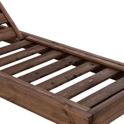 BEACH LOUNGER KORINOS HM10773.04T PINE WOOD IN WALNUT--CUSHION IN MOCHA 79x204x80Hcm.