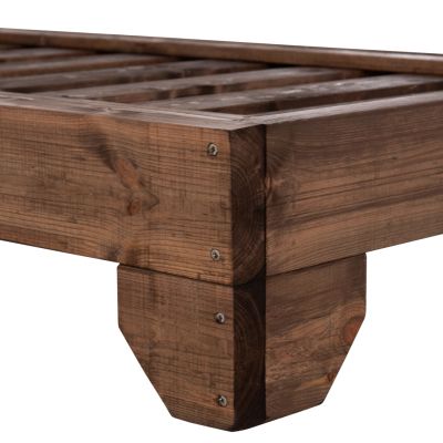 BEACH LOUNGER KORINOS HM10773.04T PINE WOOD IN WALNUT--CUSHION IN MOCHA 79x204x80Hcm.