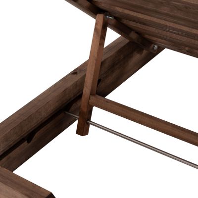 BEACH LOUNGER KORINOS HM10773.04T PINE WOOD IN WALNUT--CUSHION IN MOCHA 79x204x80Hcm.