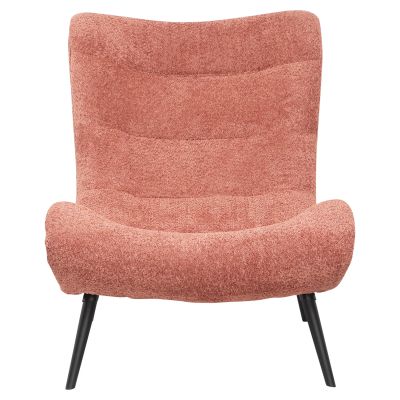 ARMCHAIR BRYM HM9605.02 PINK BOUCLE FABRIC-BLACK WOODEN LEGS 80x97x100Hcm.