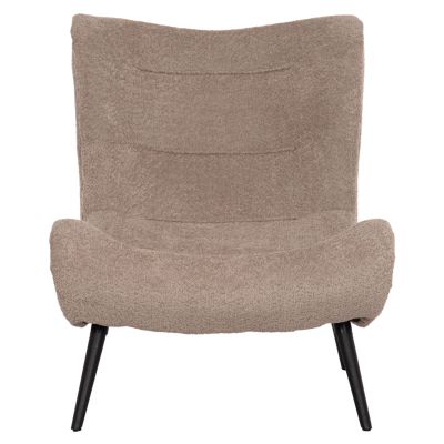 LOUNGE CHAIR BRYM HM9605.08 DARK BEIGE BOUCLE FABRIC-BLACK WOODEN LEGS 80x97x100Hcm.