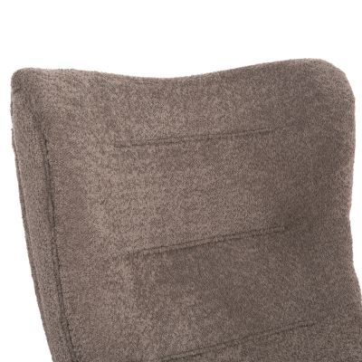 LOUNGE CHAIR BRYM HM9605.08 DARK BEIGE BOUCLE FABRIC-BLACK WOODEN LEGS 80x97x100Hcm.