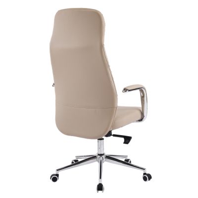 OFFICE CHAIR TEETER HM18355.02 BEIGE PU LEATHER--CHROMED BASE 67x66x121Hcm.