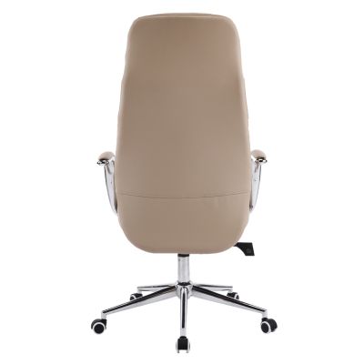 OFFICE CHAIR TEETER HM18355.02 BEIGE PU LEATHER--CHROMED BASE 67x66x121Hcm.