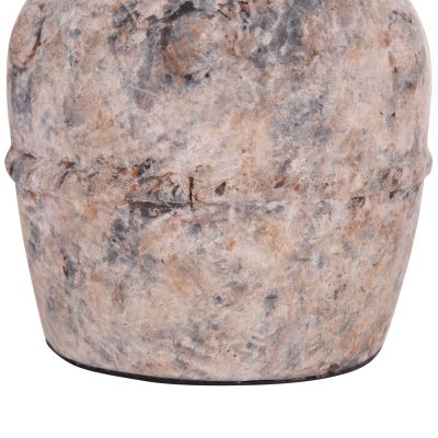 DECORATIVE TABLE VASE VERMO HM4395 TERRACOTTA IN BRUSHED GREY Φ17x19Hcm.