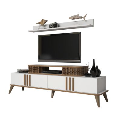 ТВ сет- бял орех-168x39x51.6Hcm