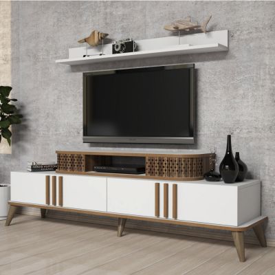 ТВ сет- бял орех-168x39x51.6Hcm
