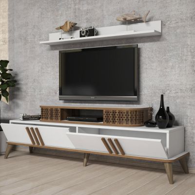 ТВ сет- бял орех-168x39x51.6Hcm