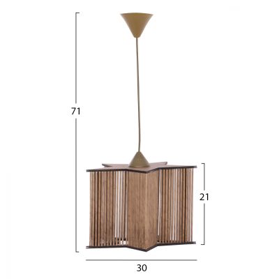 INDOOR CEILING PENDANT LAMP HM7485.02 BAMBOO WOOD IN NATURAL 30x30x71Hcm.
